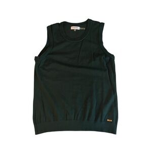Calvin Klein Women's Size L Emerald Green Sweater Vest Round Neck Sleeveless